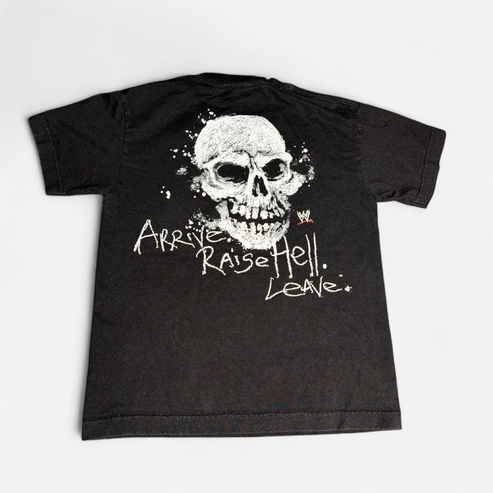 WWE Stone Cold Steve Austin Youth Small 2007 Arrive Raise Hell Leave Skull Tee - Picture 5 of 8